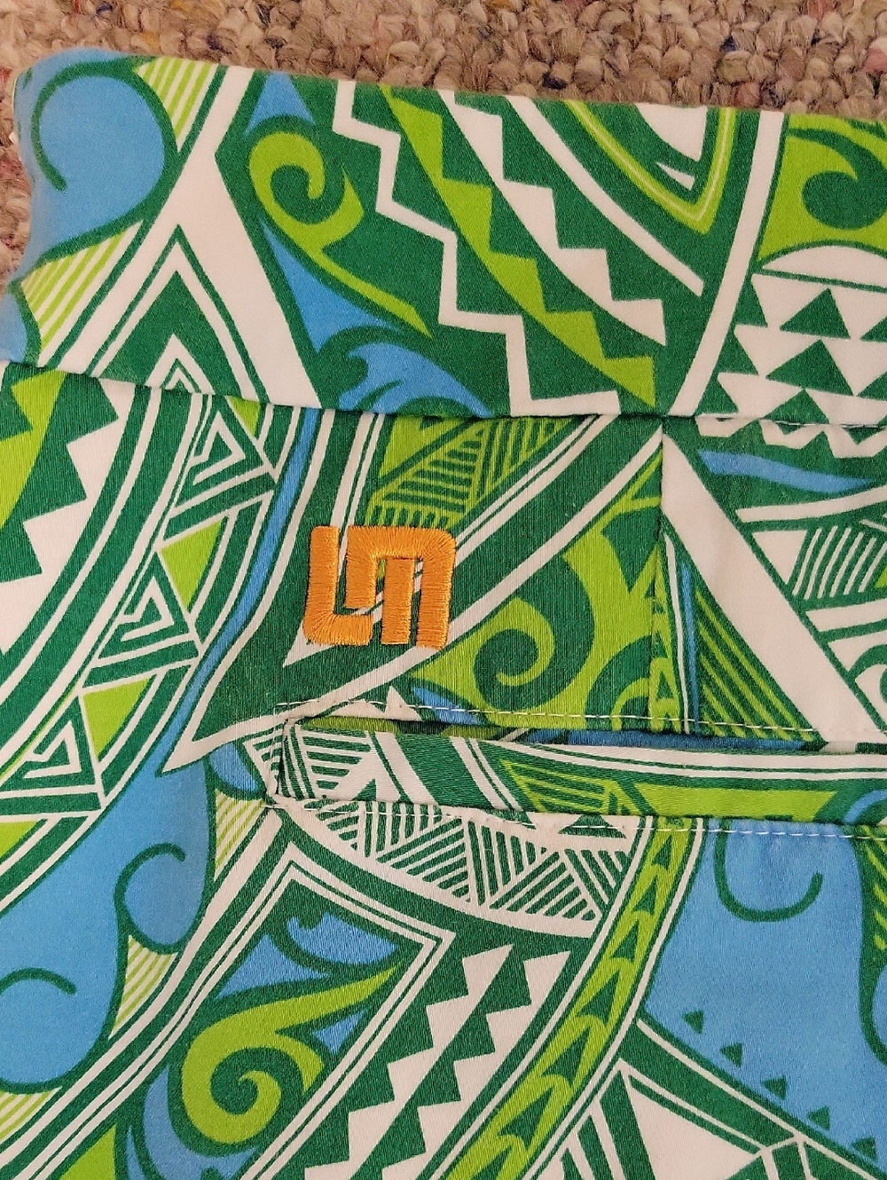 Loudmouth Ladies Aqua & Lime Printed Mini Skort sz 14 golf coastal grandma - Picture 3 of 5